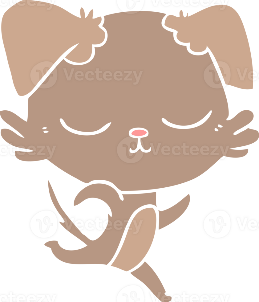 cute flat color style cartoon dog running png
