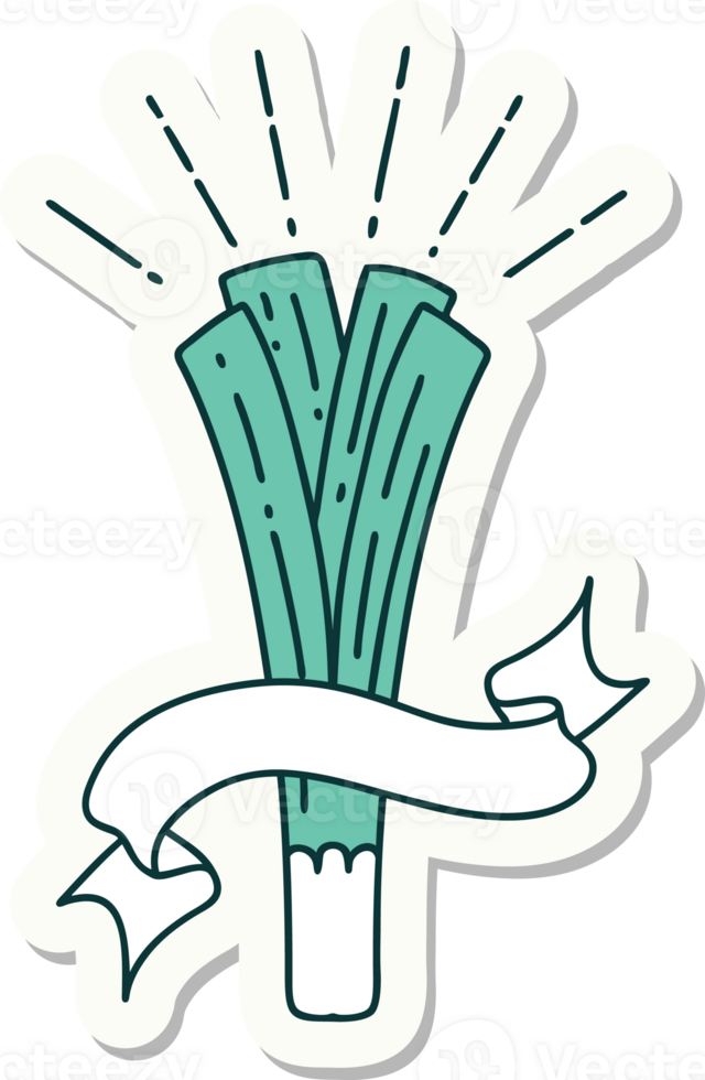 sticker of a tattoo style leek png