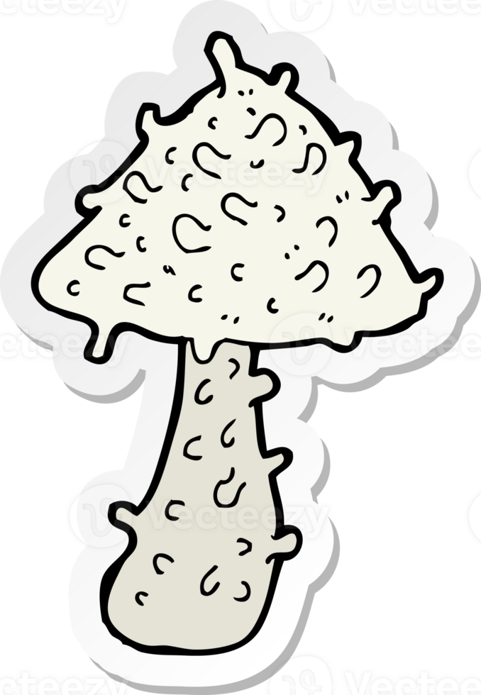 sticker of a cartoon mushroom png
