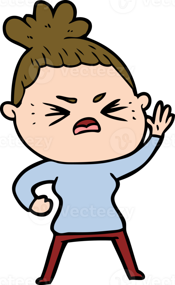 cartoon angry woman png