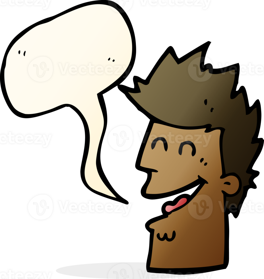 cartoon happy man with speech bubble png