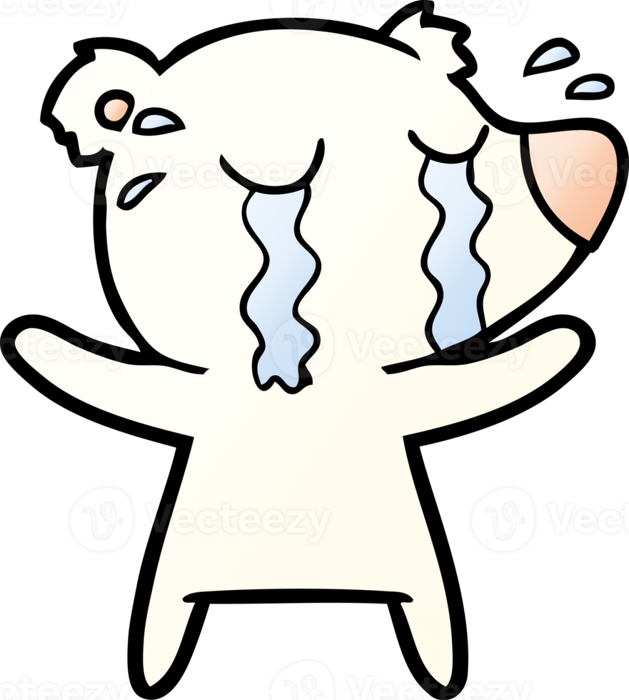 cartoon crying polar bear png