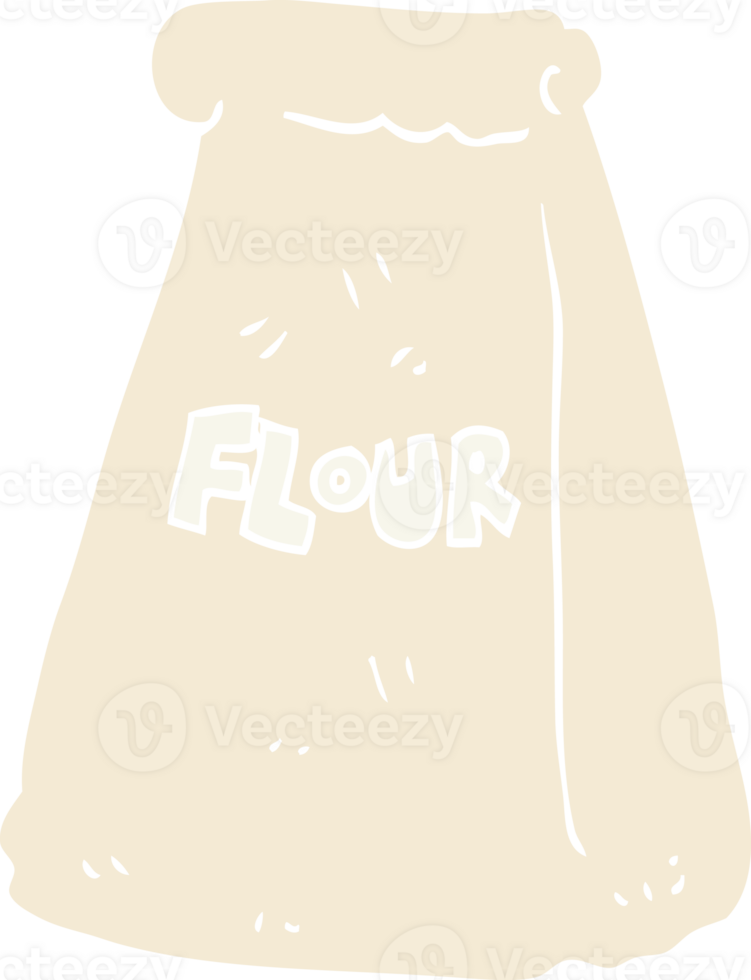 flat color illustration of bag of flour png