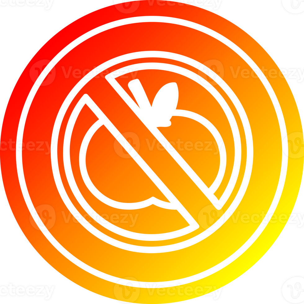 no healthy food circular icon with warm gradient finish png
