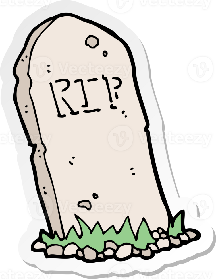 sticker of a cartoon spooky grave png