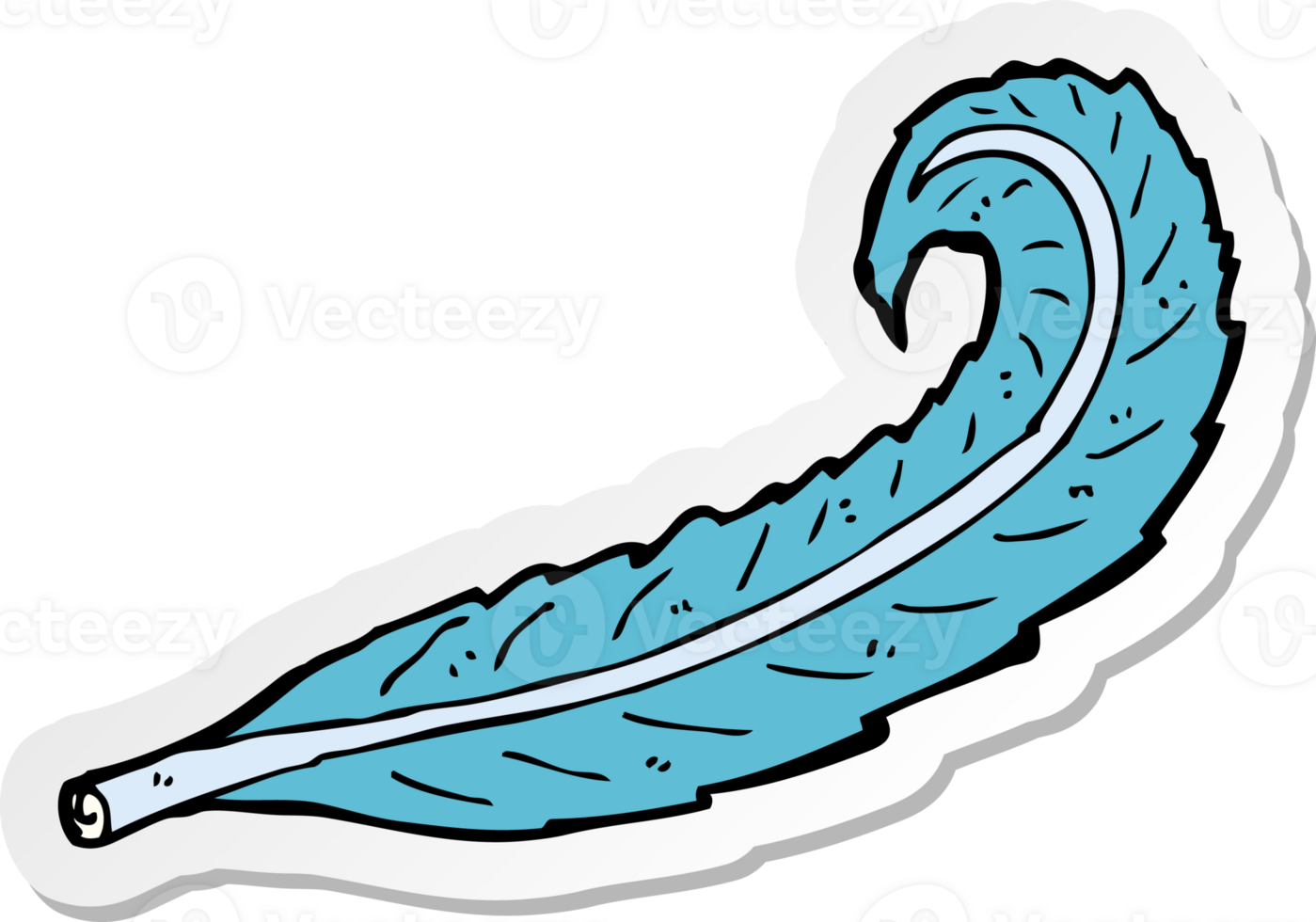 sticker of a cartoon feather png