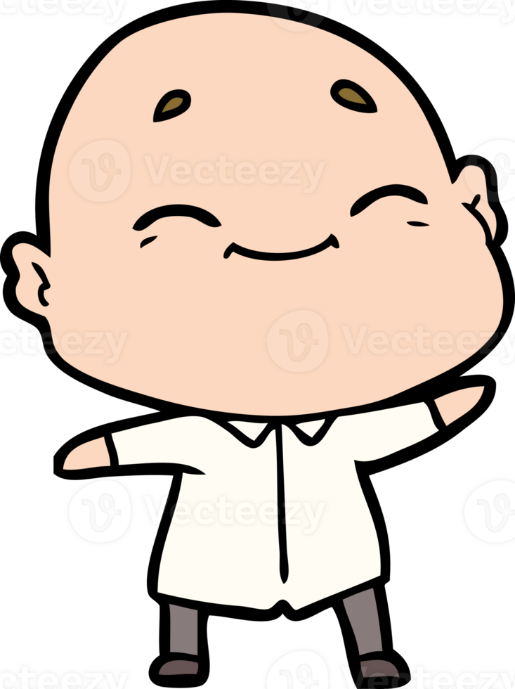 happy cartoon bald man png