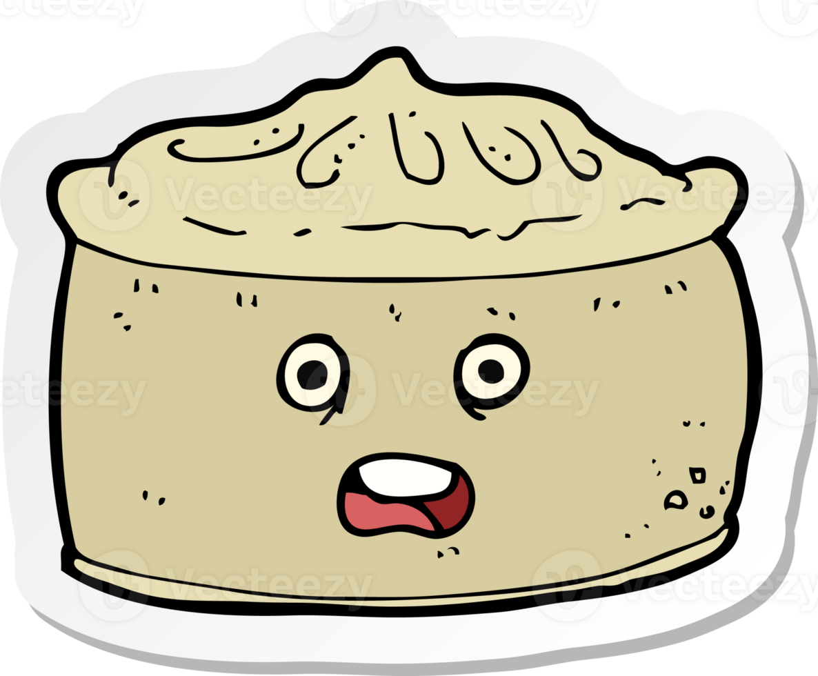 sticker of a cartoon pie with face png