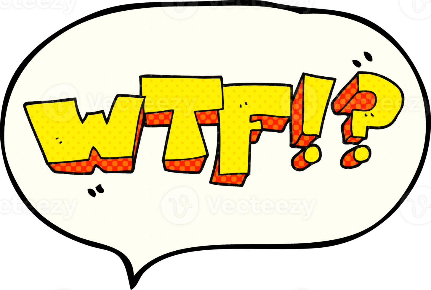 hand drawn comic book speech bubble cartoon WTF symbol png