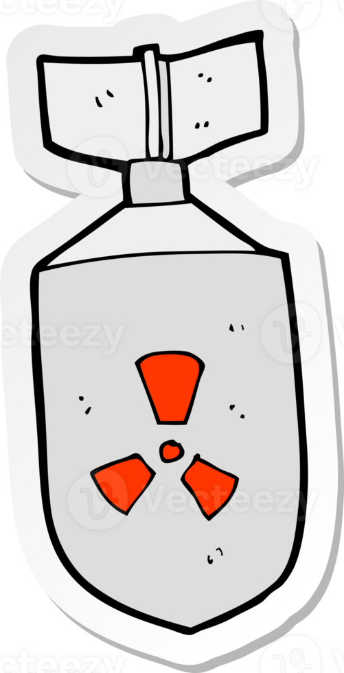 sticker of a cartoon nuclear bomb png