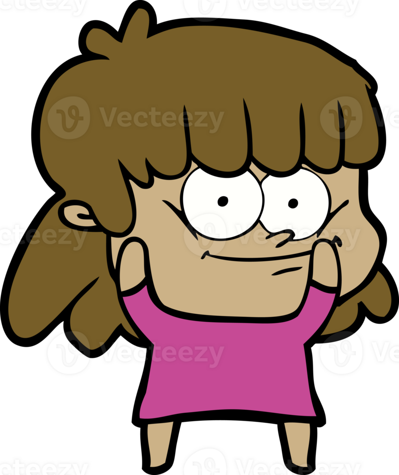 cartoon smiling woman png