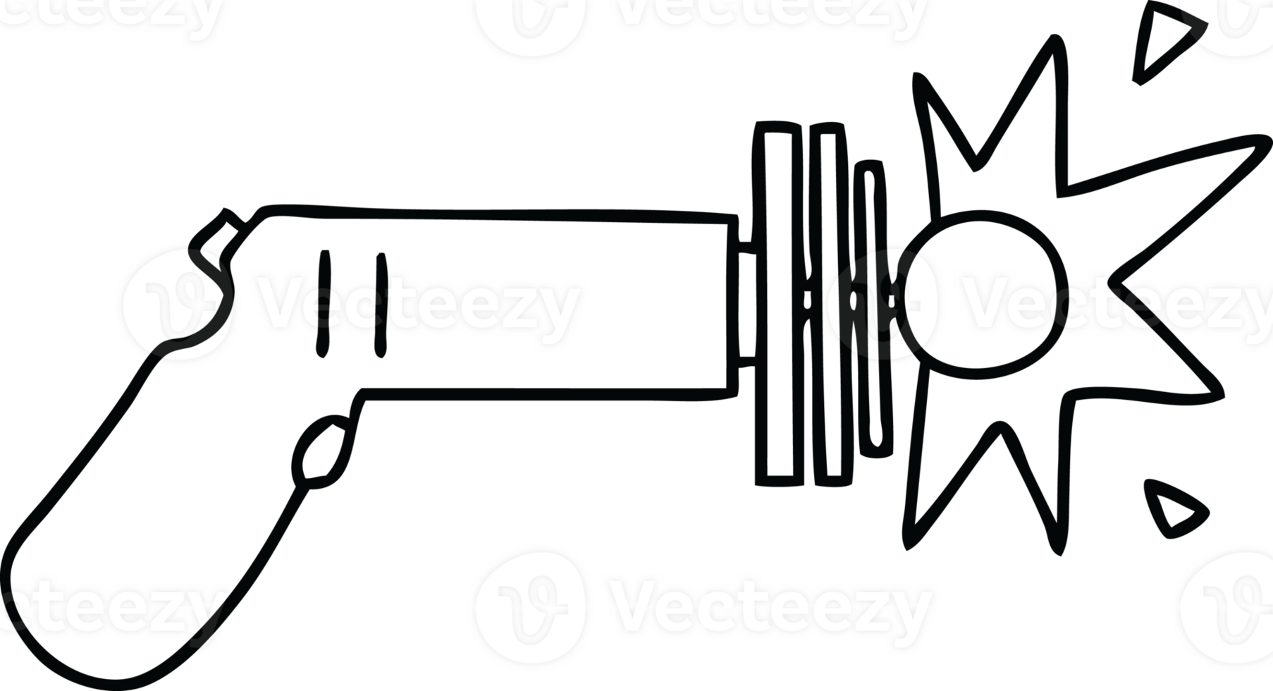 line drawing quirky cartoon laser gun png