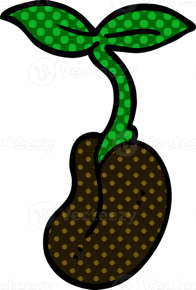 cartoon doodle of a seedling png
