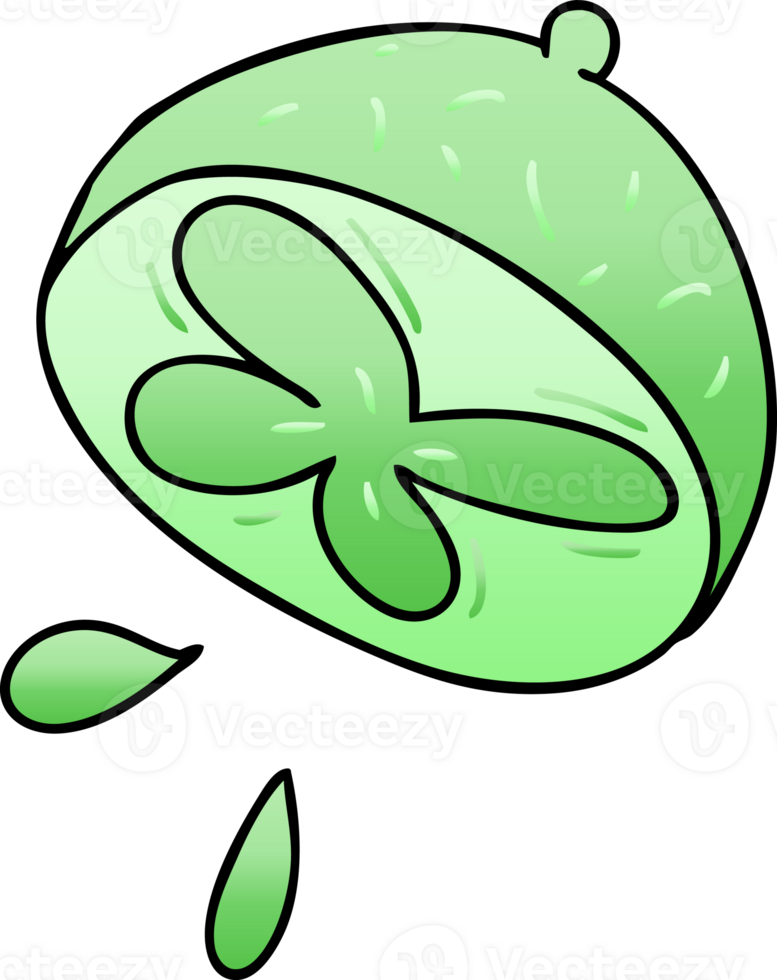 gradient shaded quirky cartoon lime png