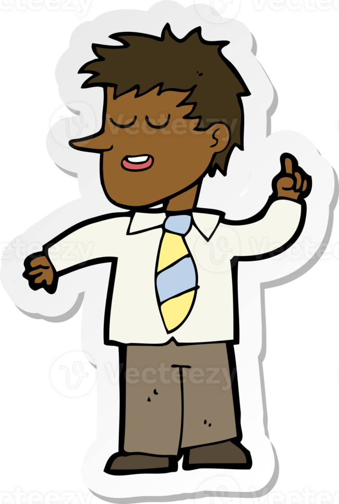 sticker of a cartoon man with good idea png