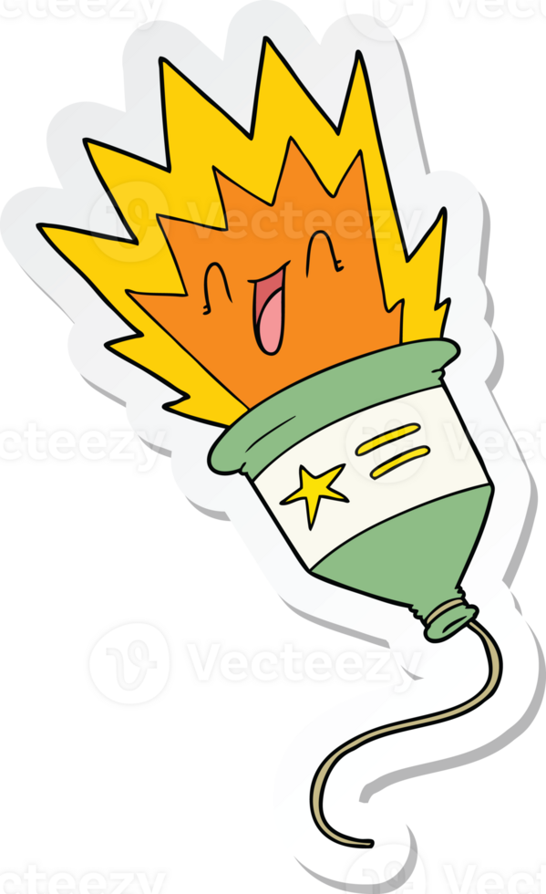 sticker of a party popper cartoon png
