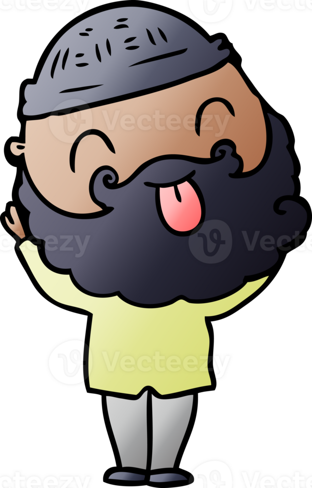 man with beard sticking out tongue png