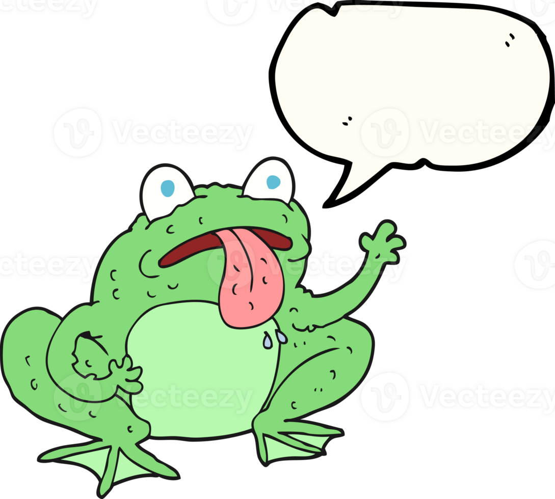 hand drawn speech bubble cartoon frog png
