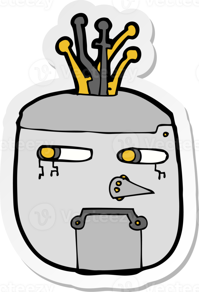 sticker of a cartoon robot head png
