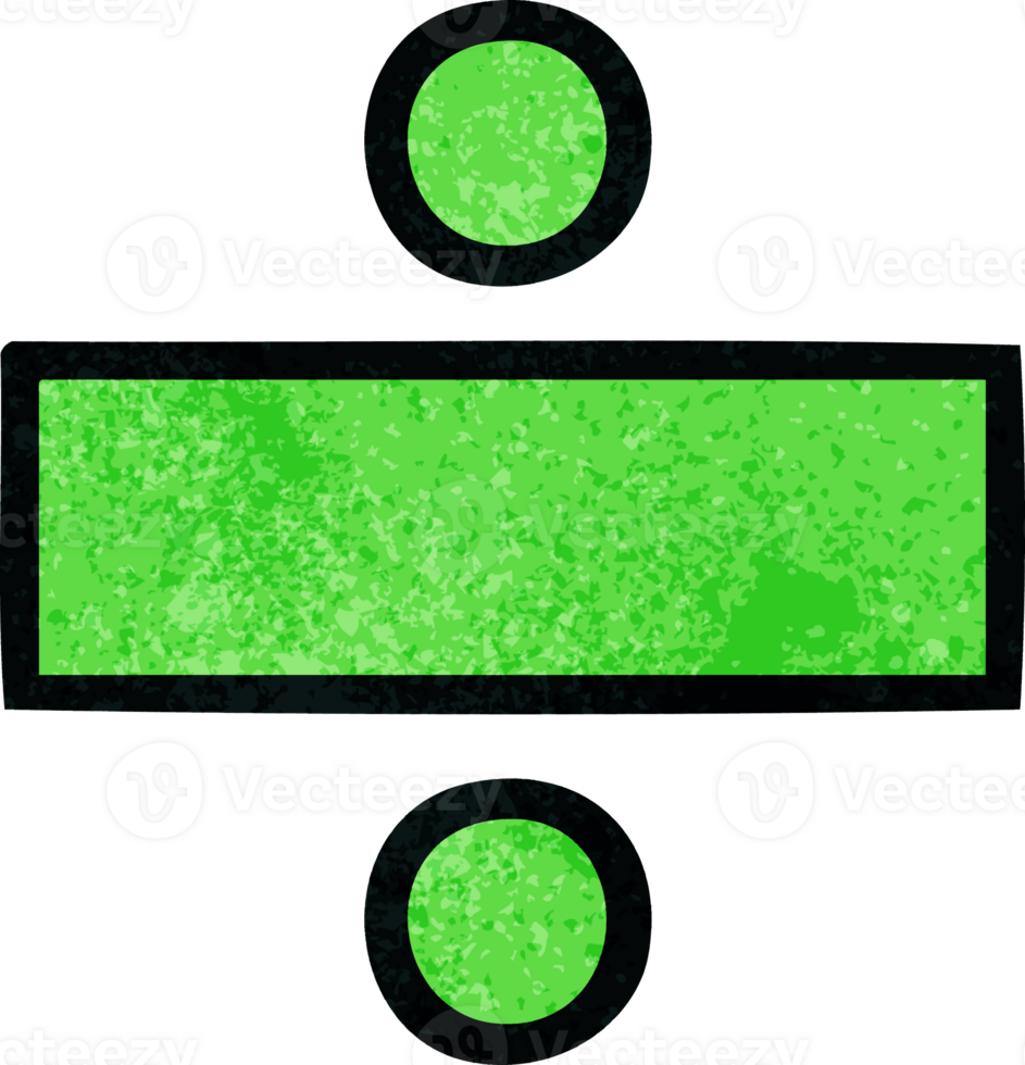 retro grunge texture cartoon of a division symbol png
