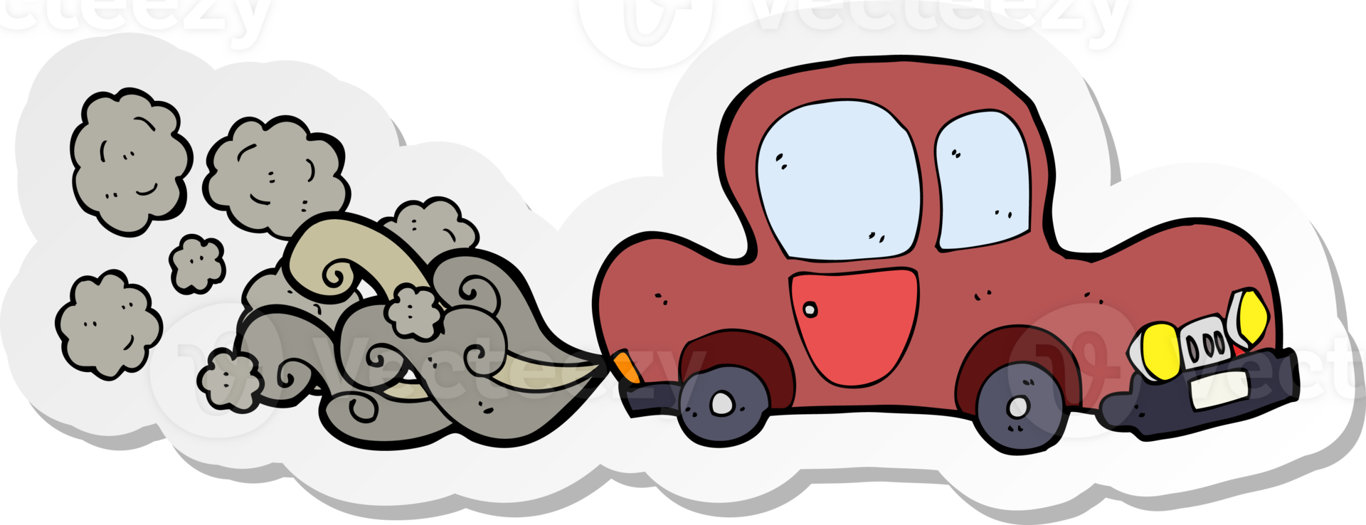 sticker of a cartoon dirty old car png