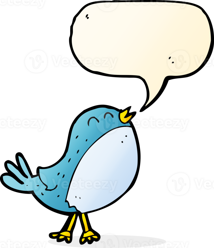 cartoon singing bird with speech bubble png
