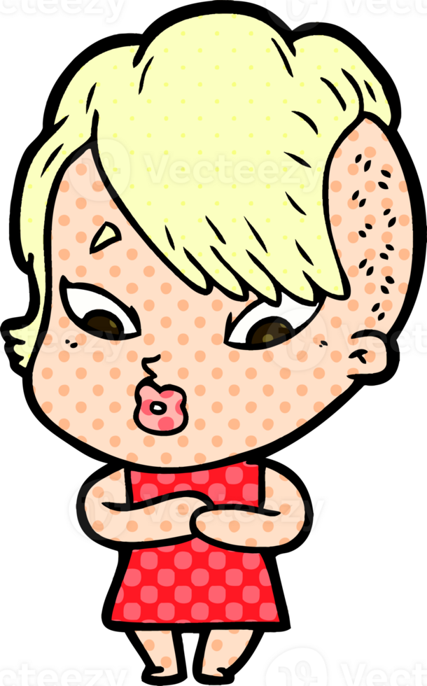 cartoon surprised girl png