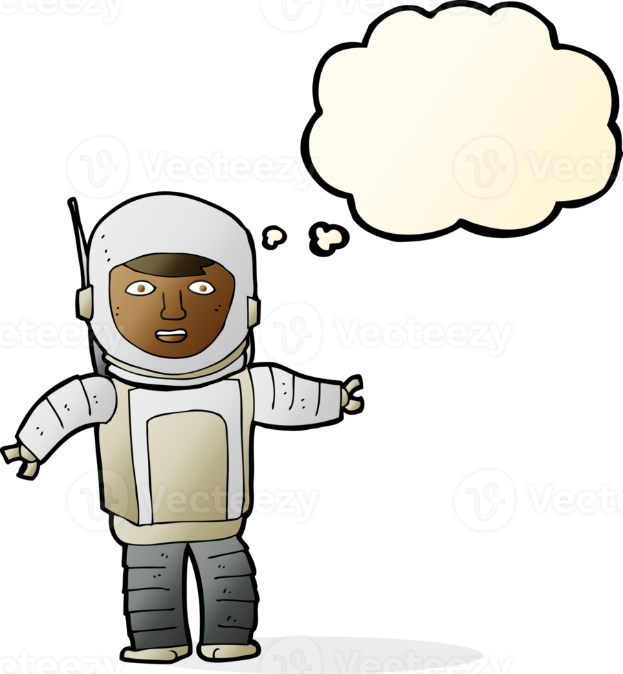 cartoon astronaut with thought bubble png