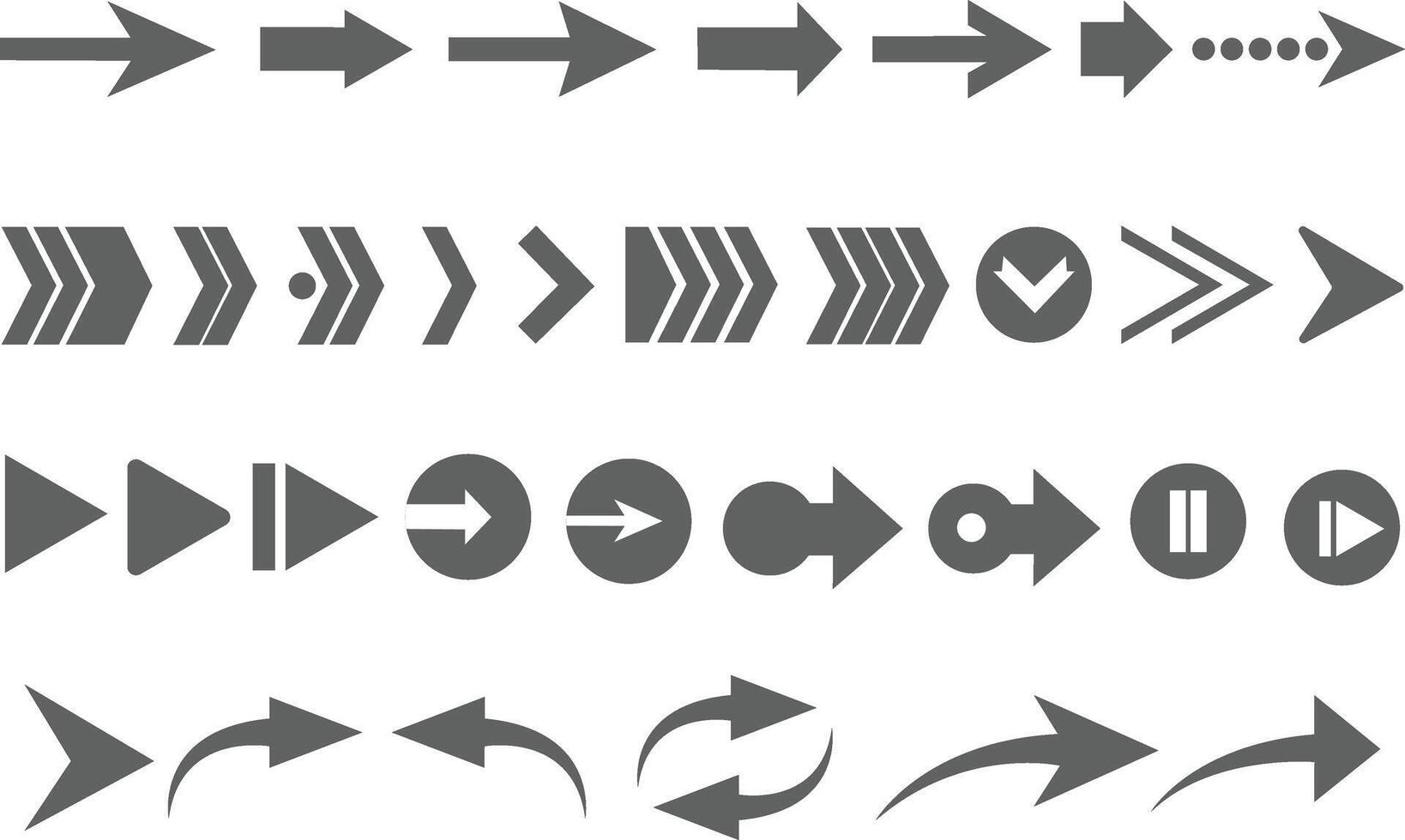 Set of arrow icons vector