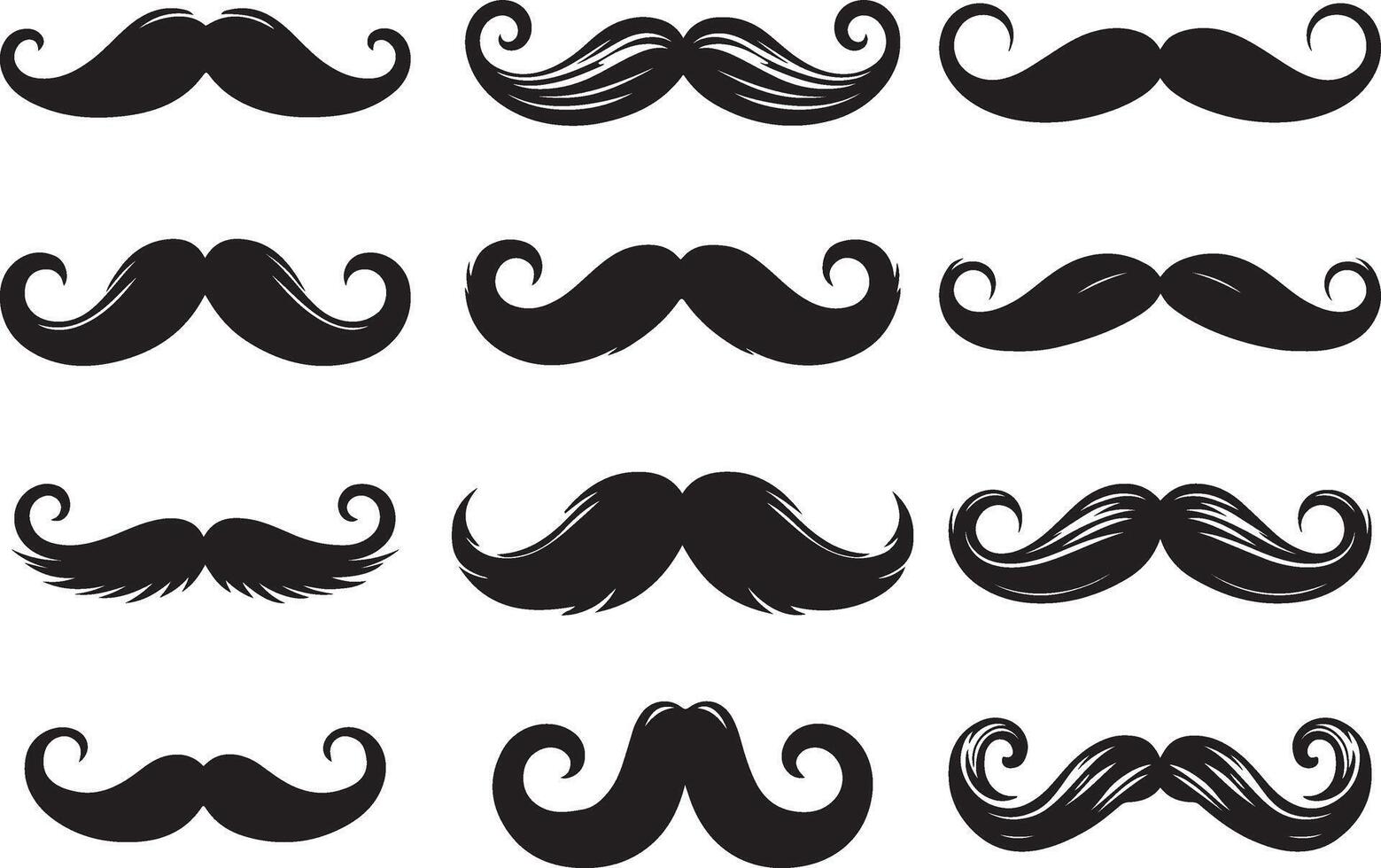 Set of mustache. Mustache collection eps 10 vector