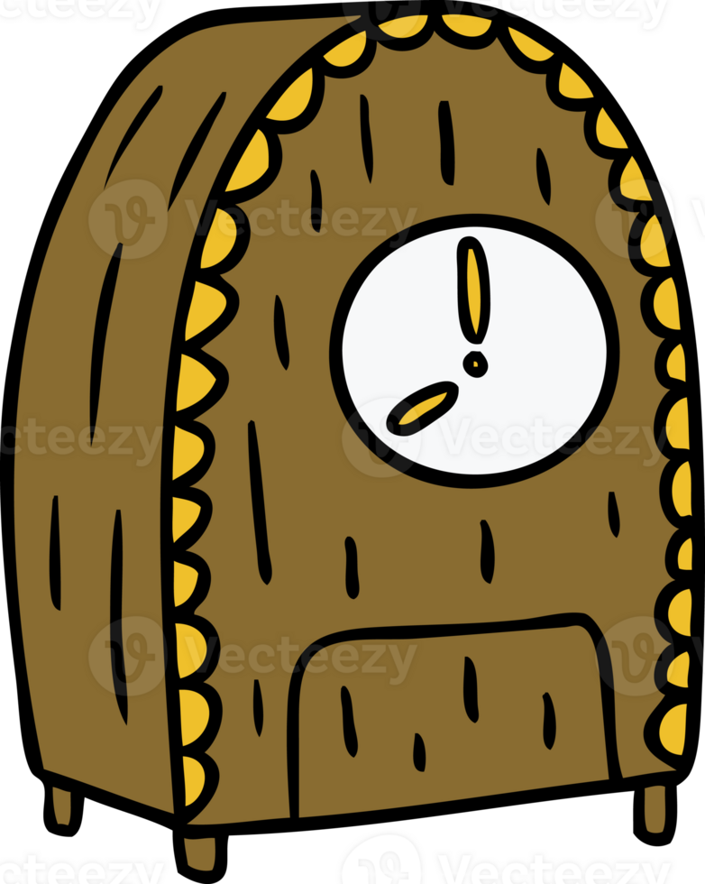 hand drawn cartoon doodle of an old fashioned clock png
