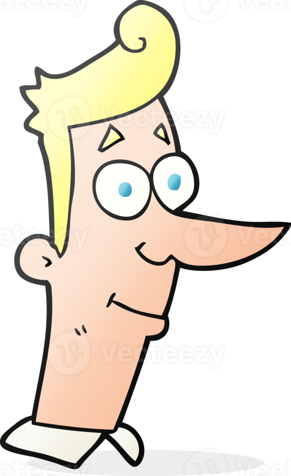 hand drawn cartoon smiling man png