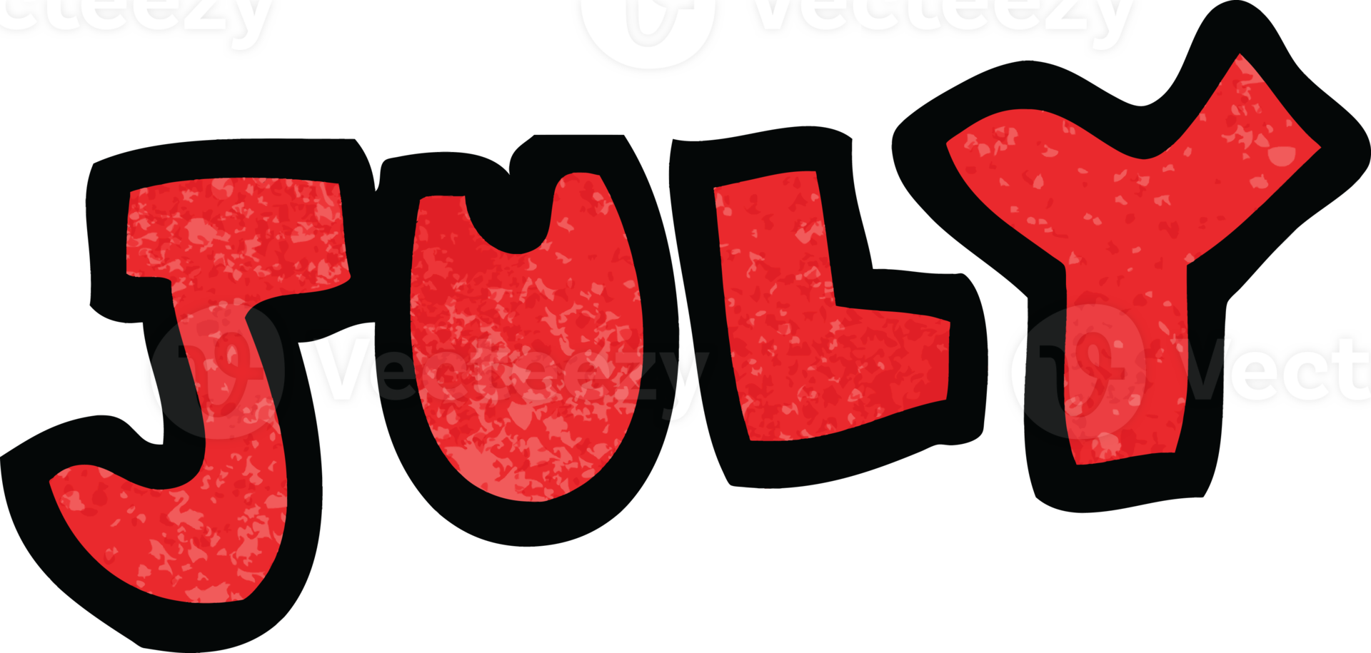 cartoon doodle month of july png