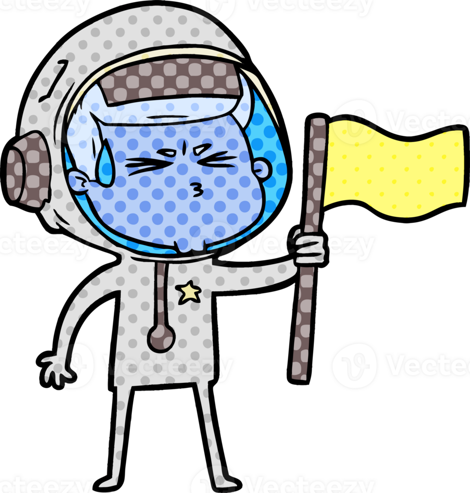 cartoon stressed astronaut png