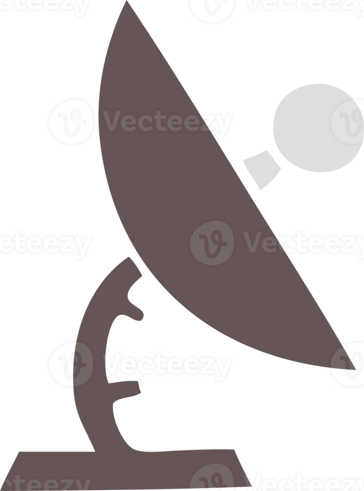 flat color retro cartoon of a satellite dish png