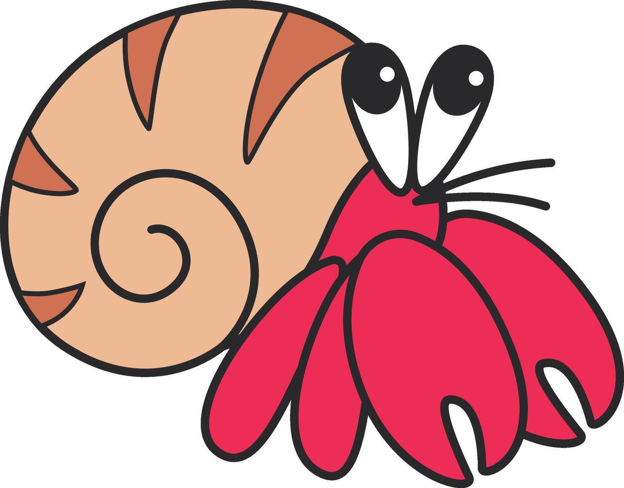 Cute hermit crab vector
