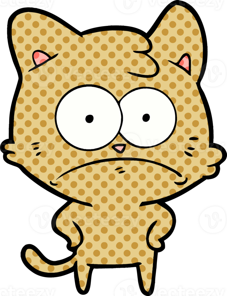 cartoon nervous cat png