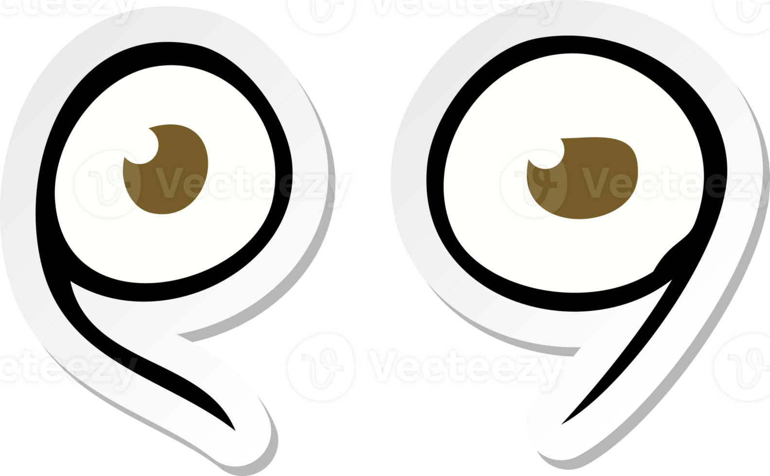 sticker of a cartoon eyes png
