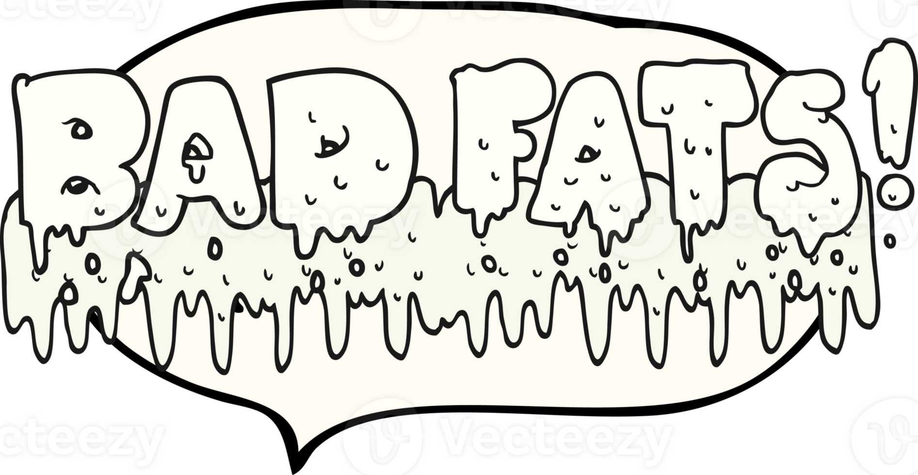 hand drawn speech bubble cartoon bad fats png
