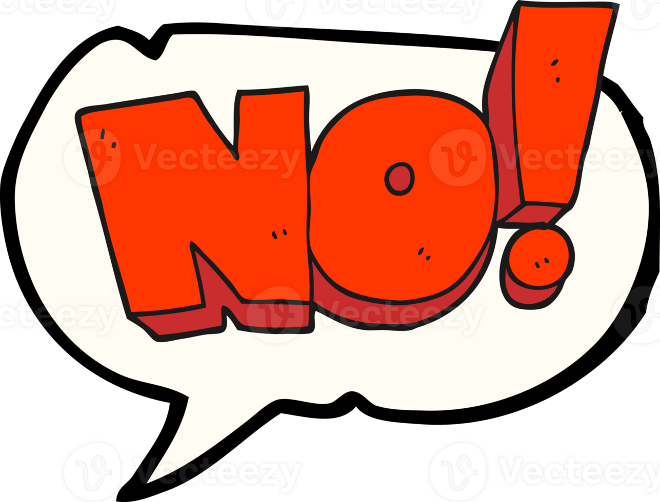 hand drawn speech bubble cartoon NO shout png