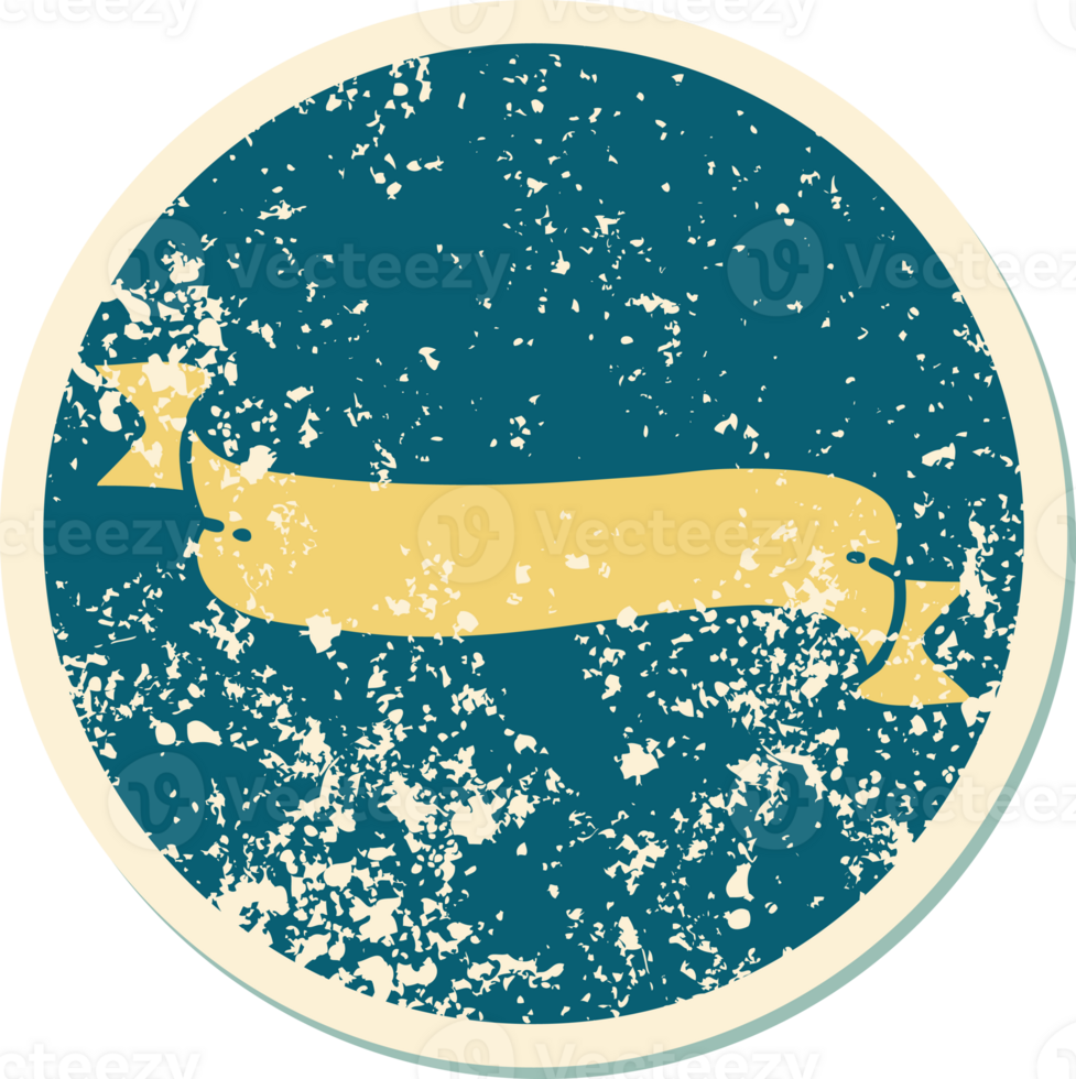 iconic distressed sticker tattoo style image of a banner png