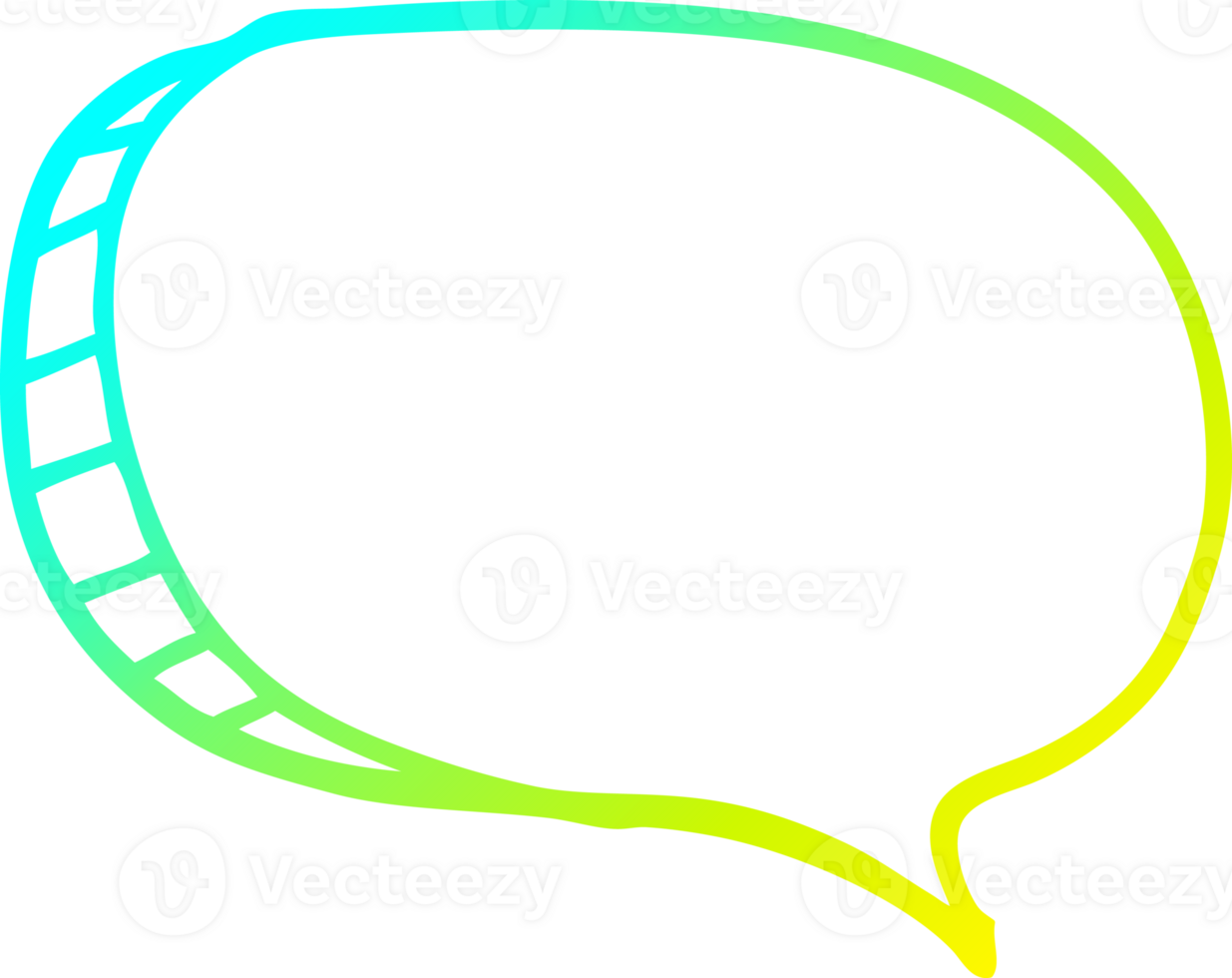 cold gradient line drawing of a cartoon speech bubble png