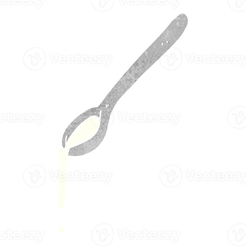 hand retro cartoon spoon png