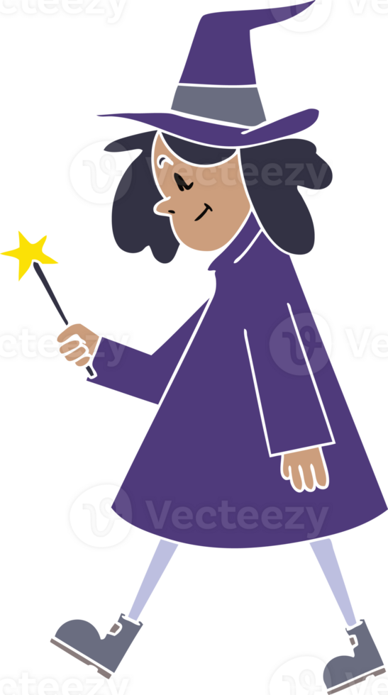 hand drawn quirky cartoon witch png