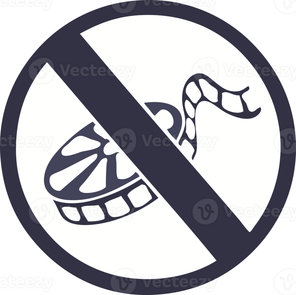 flat color retro cartoon of a no movies sign png