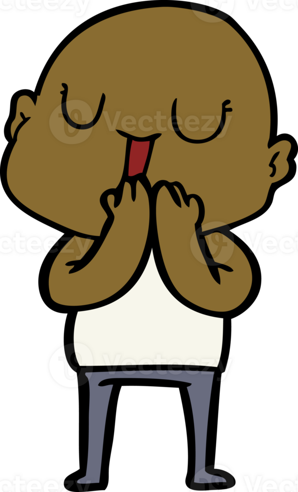 happy cartoon bald man png