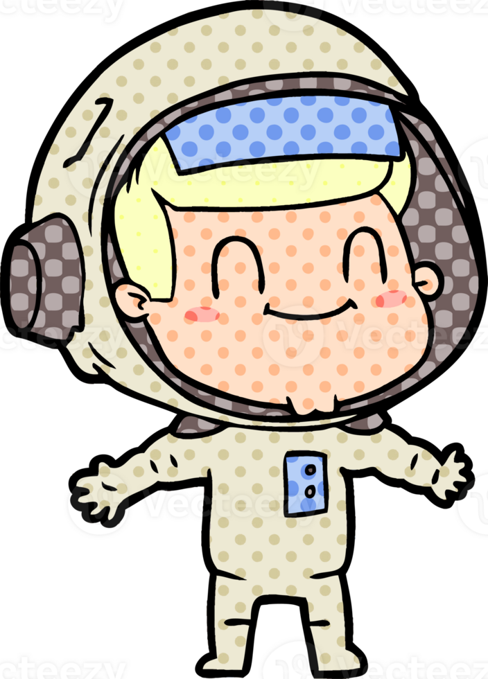 happy cartoon astronaut man png