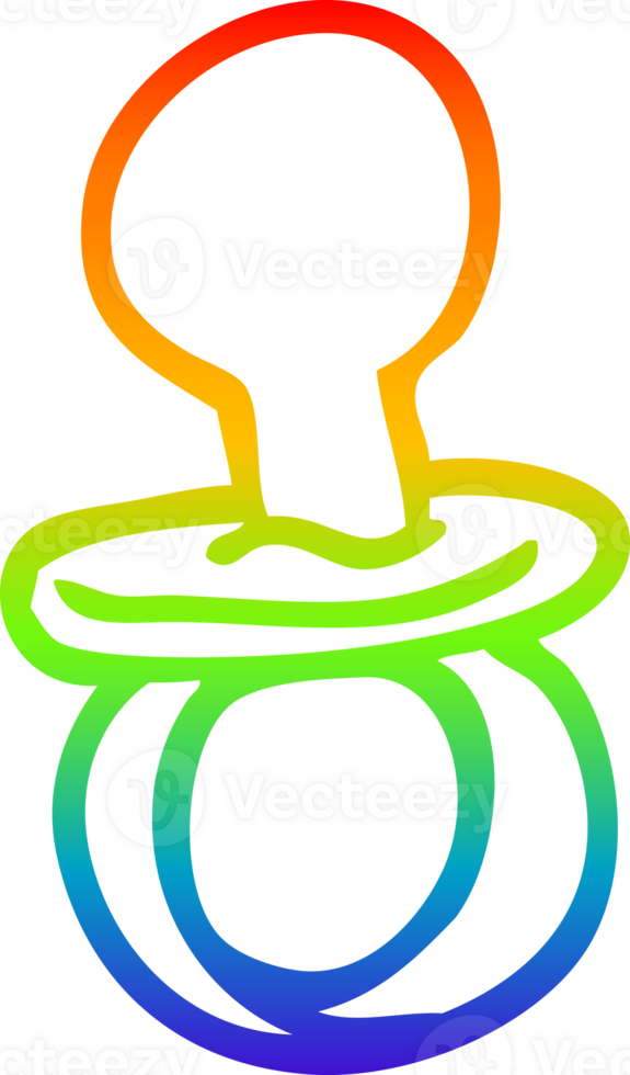 arco Iris gradiente linha desenhando do uma desenho animado bebê chupeta png