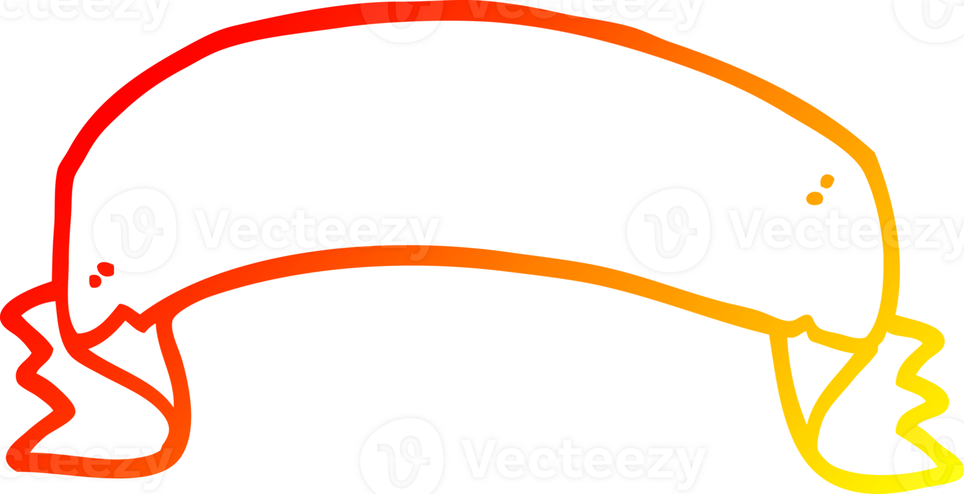 warm gradient line drawing of a cartoon scroll banner png