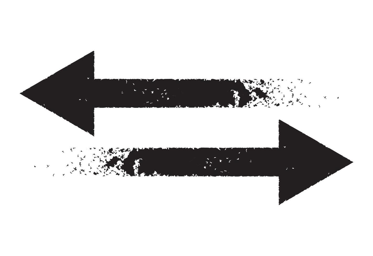 Set of hand drawn grunge arrow. Grungy brushes realistic. Black sketch icon collection. vector